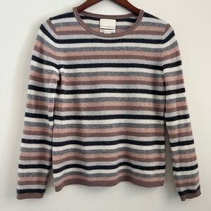 Cynthia Rowley Cashmere Stripe Crewneck Sweater | Size Medium